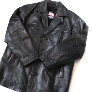 Black Leather Oversized Jacket Blazer